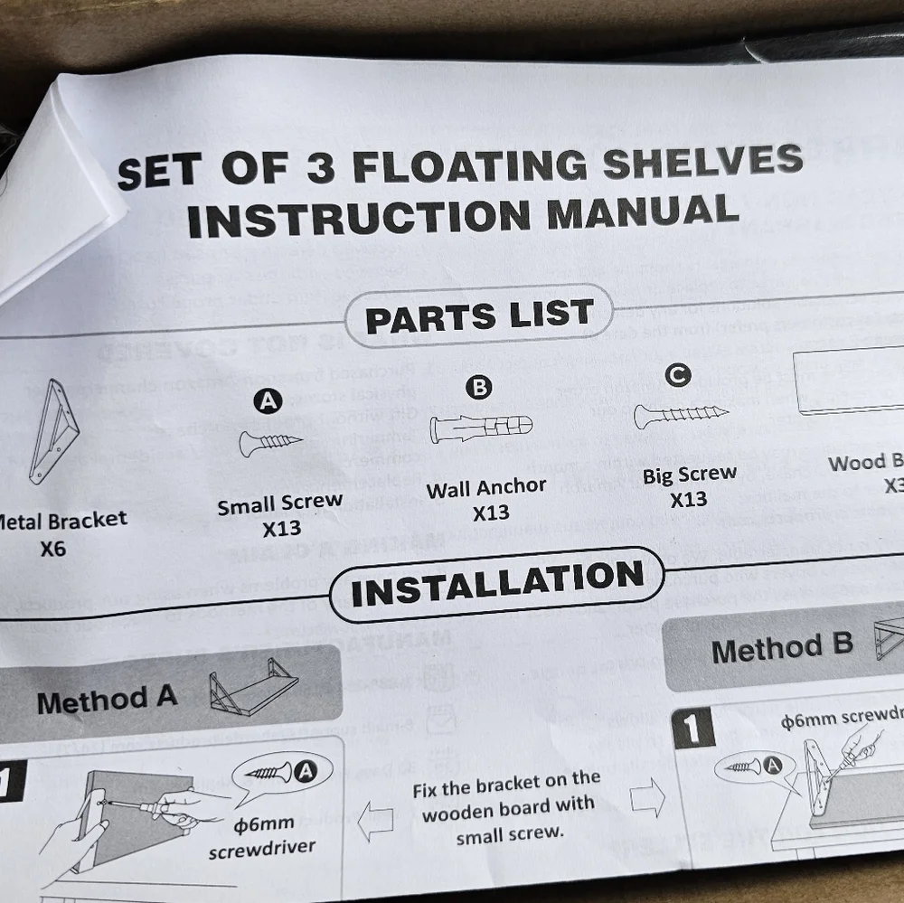 Gray Wall Display Shelves 3pk NEW